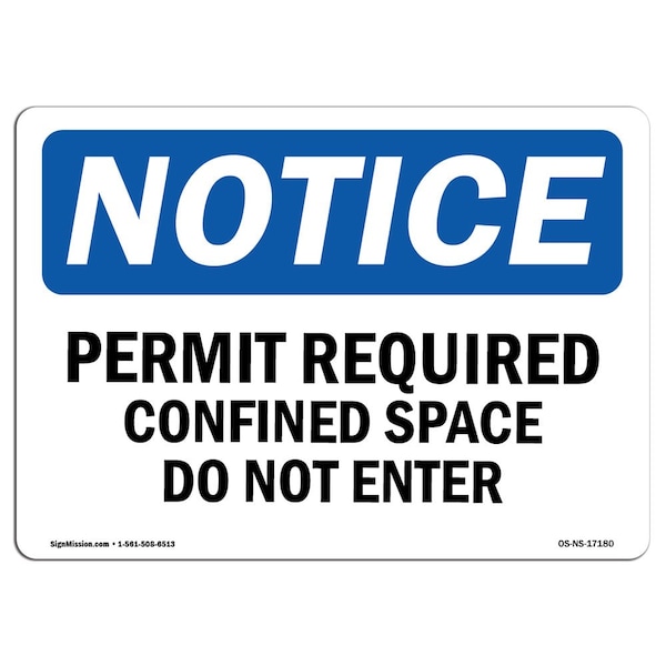 OSHA, Permit Required Confined Space Do Not Enter, 5in X 3.5in, 10PK, 5" W, 3.5" H, Landscape, PK10